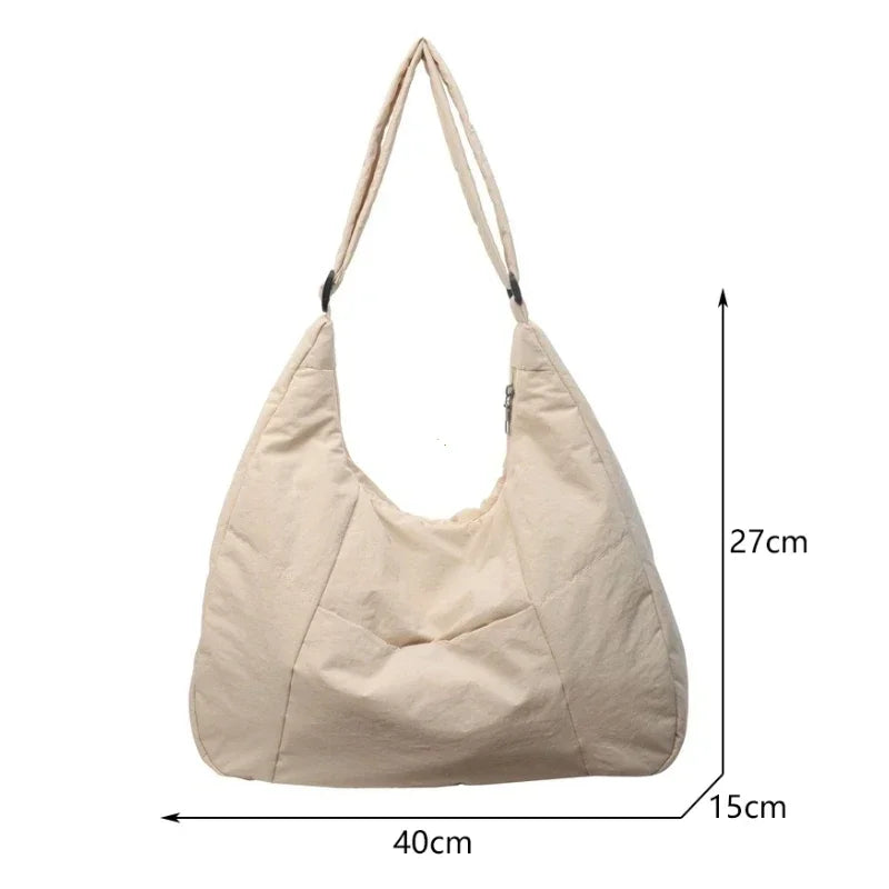 Mjuk axelväska för kvinnor – stor crossbody-väska i Y2K-stil