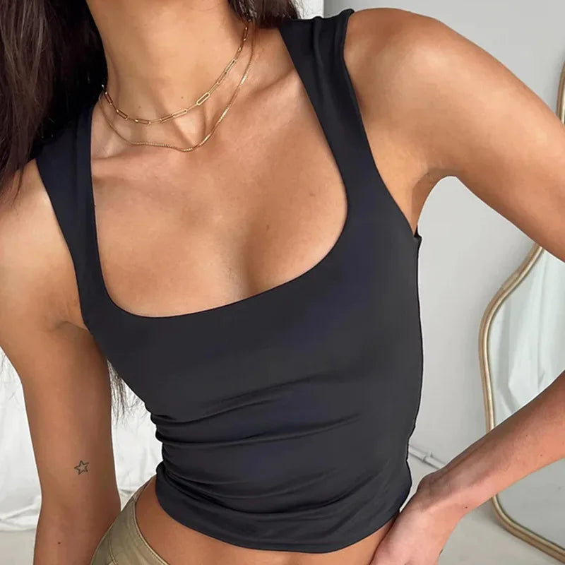 Trendigt linne för kvinnor – Crop top med krage, sexig och avslappnad
