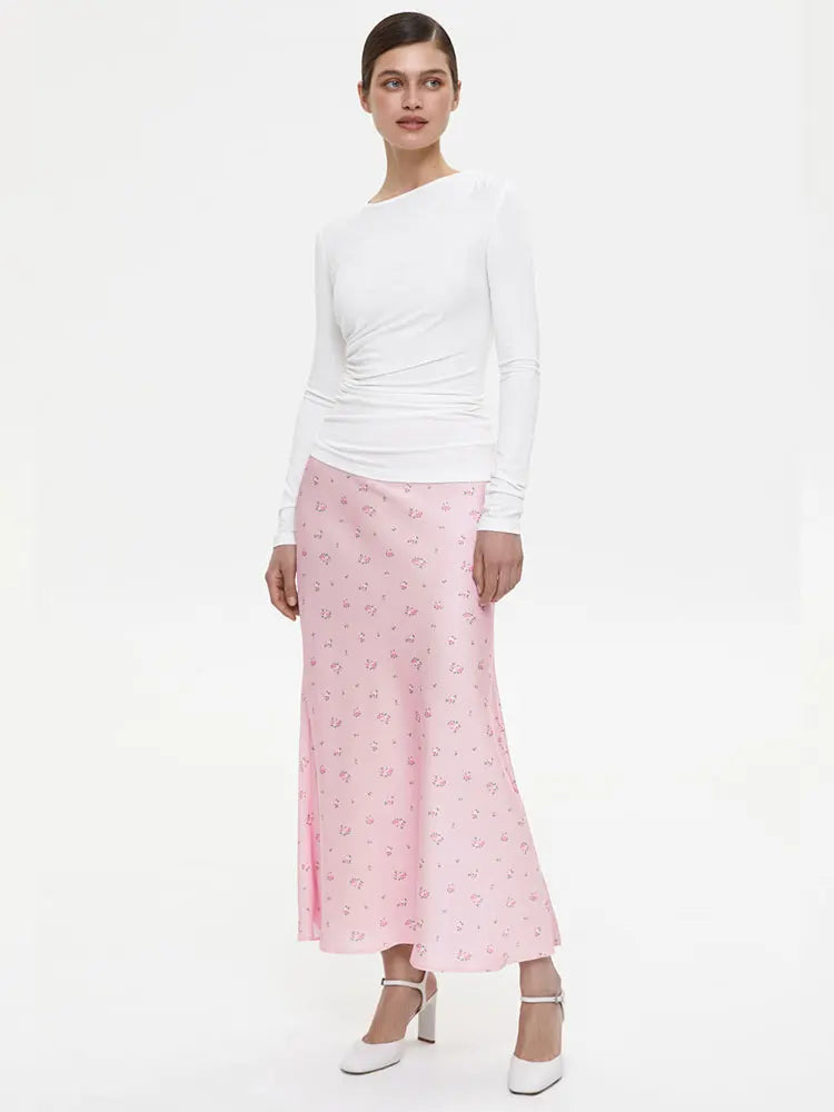 Tossy Elegant Maxikjol – Slim Passform, Hög Midja och Trendigt Mönster